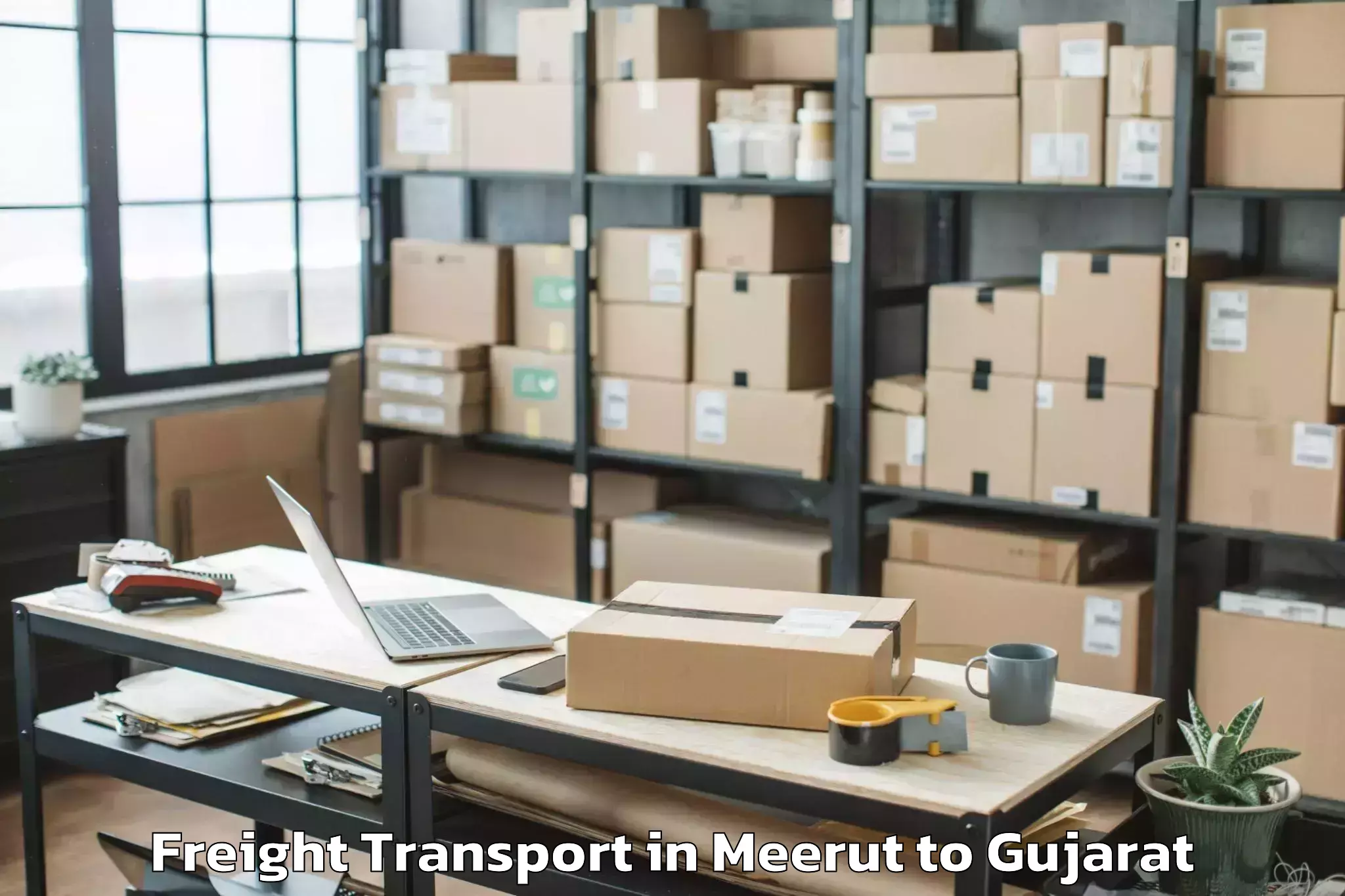 Affordable Meerut to Garbada Freight Transport